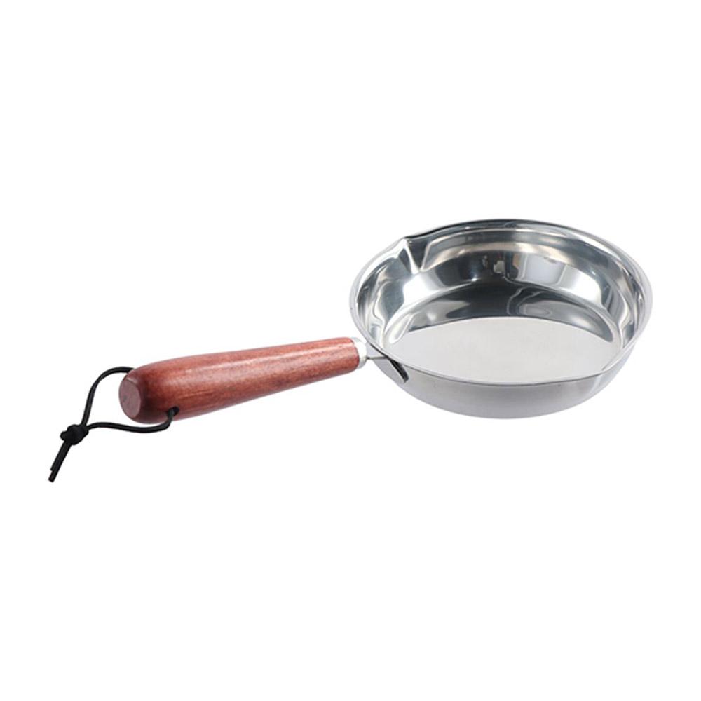 Easy To Clean Flat Bottom 304 Stainless Steel Frying Pan Wooden Handle Oven Safe Cooking Pan Nonstick 12/16cm Omelette Pan Home