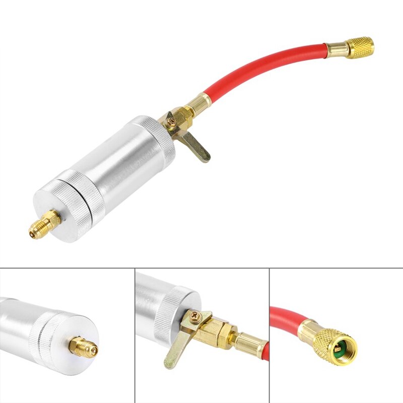 Car A/C Ac Oil And Dye Oz Injection Tool 1/4 Sae 134A 2 Ounce Oiler R134A R12 R22 Refrigeration Air Conditioning System Oil Fi