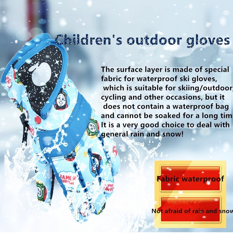 Children Kids Winter Warm Solid Color Gloves Boy Girls Ski Long-sleeved Mitten Windproof Skiing Snowboard Gloves Riding Gloves