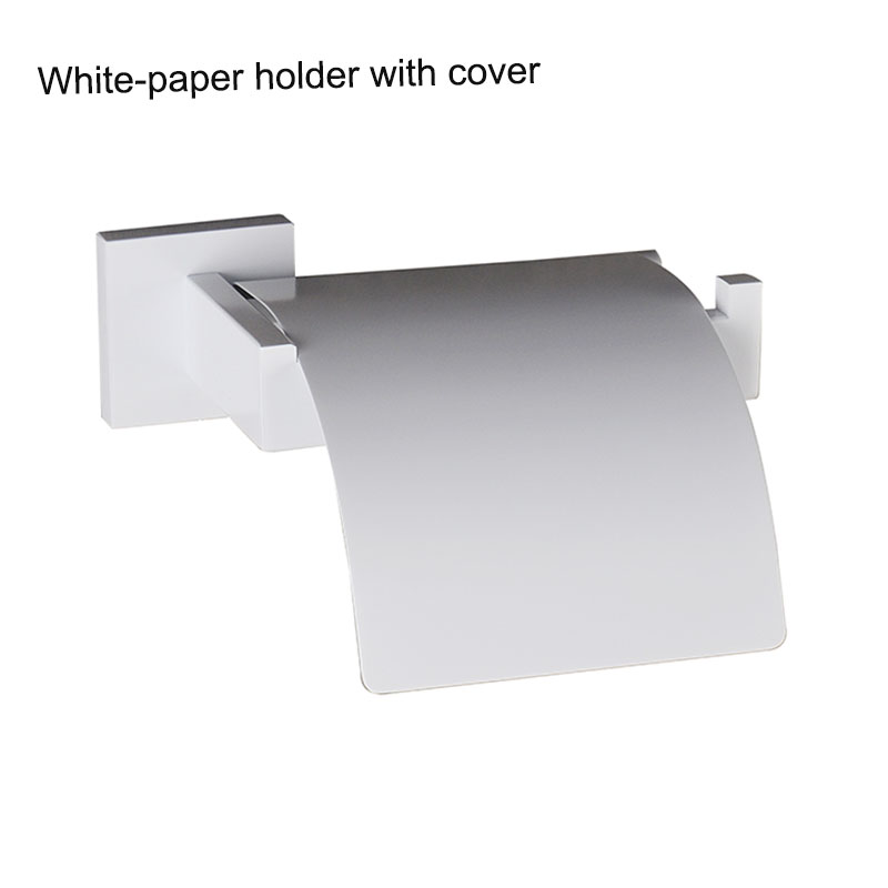 Matte White Bathroom Hardware Accessories Robe Hook Toilet Paper Holder Towel Holder Bar Towel Rail Rack Toilet Brush: Lavender