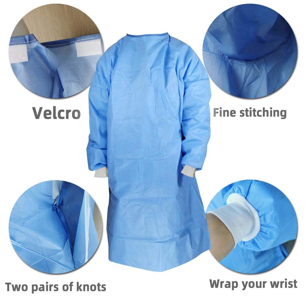 Unisex Protective Isolation Clothing Anti-static Waterproof Anti-fog Dust-proof Work Clothing Unisex Protective overalls GK: Blue / XL