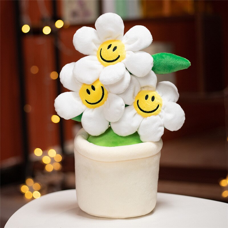 Jouet en peluche tournesol plante en pot succulente, décoration créative pour chambre à coucher, d&#39;ornement: 06