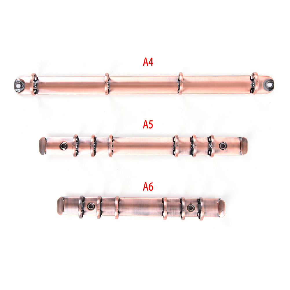 Retro stainless steel Metal binder loose paper with ,: A5 Red Bronze