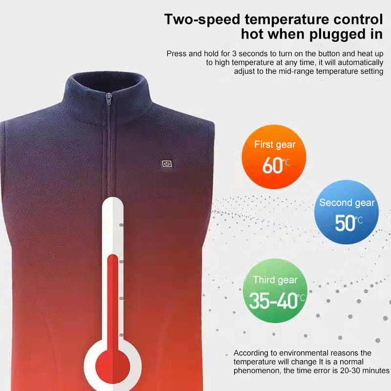Paratago winter elektrische warme verwarmingsvest fleece slimme heren dames verwarmde jas koorts opladen viskleding grafeen  p8182