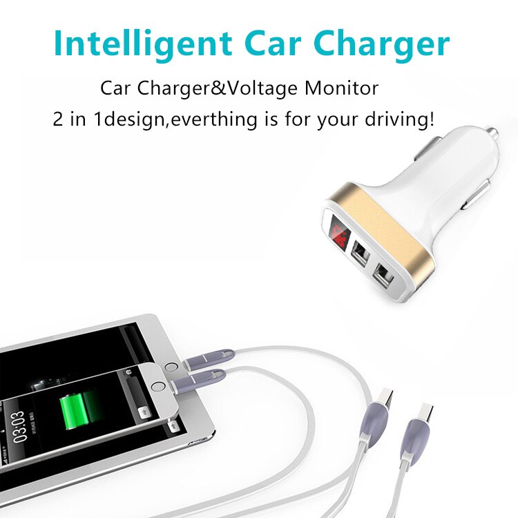 Autolader 2 Usb Output Snel Opladen Voor Mobiele Telefoon Usb Charger Voor Iphone 6/7/8/xs Xiaomi Voor Samsung Galaxy S8 S7 Huawei
