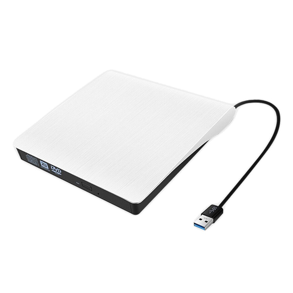 Ekstern dvd-rom diskdrev usb 3.0 cd/ dvd-rom cd-rw afspiller brænder ultratynd bærbar læser brænder bærbar bærbar computer: Hvid