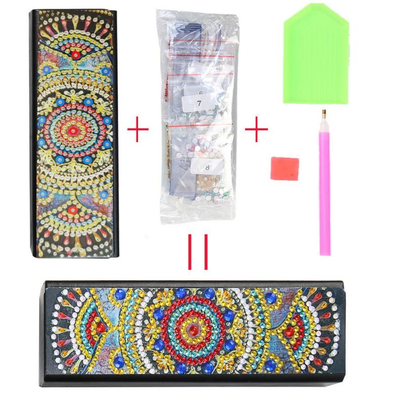 5d diy diamantmaleri briller oppbevaringsboks reise lær solbriller saken spesiell formet diamant oppbevaringsboks: 06