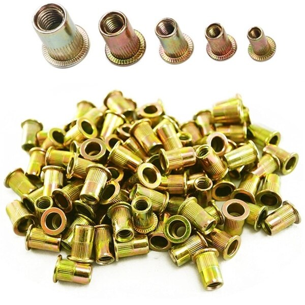 130/190/250 porcas cegas do rebite dos pces m3 m4 m5 m6 m8, porca rosqueada zinco misturada do rebite do aço carbono parafusos e porcas da inserção do rivnut