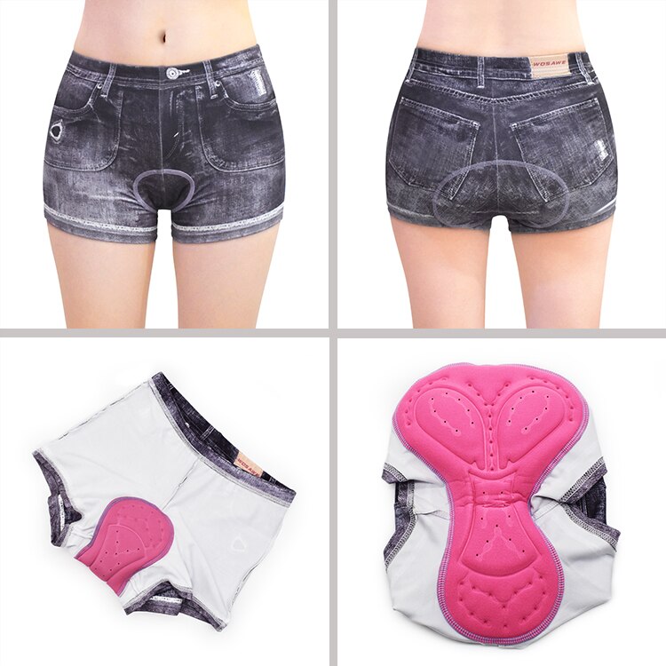 WOSAWE cuissard de cyclisme femme sous-vêtements de cyclisme vélo de route collants de Compression Gel 3D rembourré vélo pantalon court vtt Short