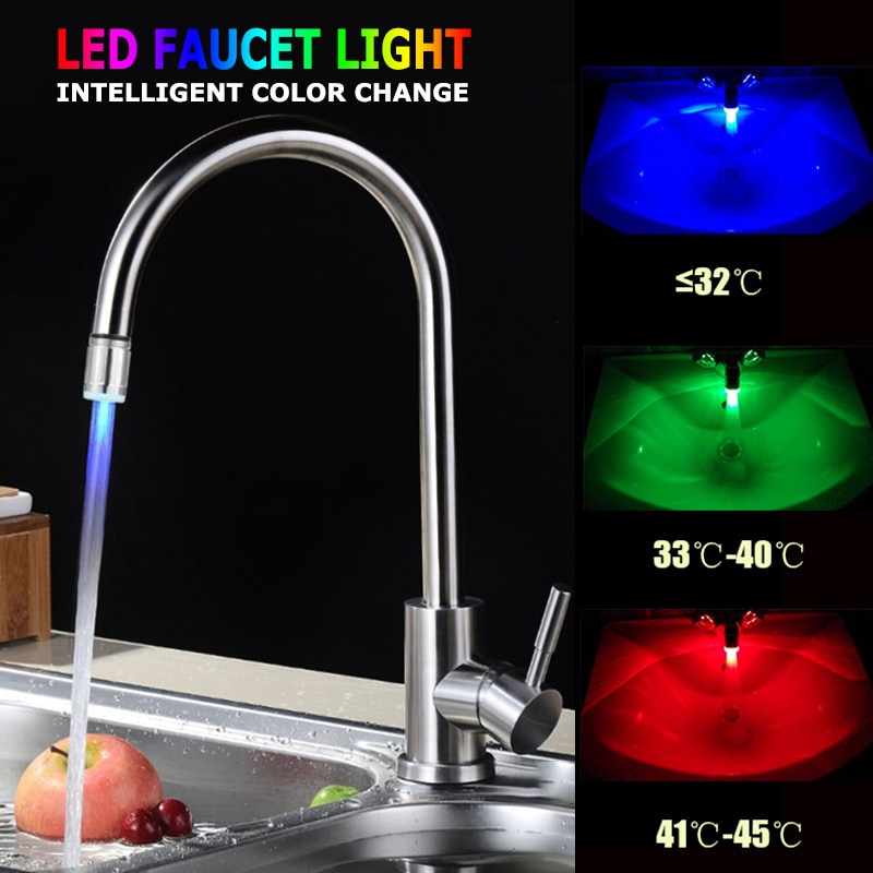 Sensor keuken Licht kraan accessoires badkamer LED waterkraan Kraan Licht 7 Kleuren Veranderen Glow Shower diffuse