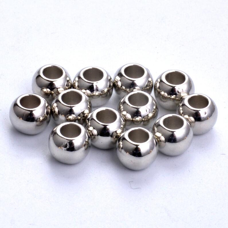 100 stücke Flache Runde CCB Acryl Spacer Perlen Große Loch Schal Perlen für schmuck machen, über 4mm 6mm 8mm 10mm 12mm: ccbD01 / 10mm