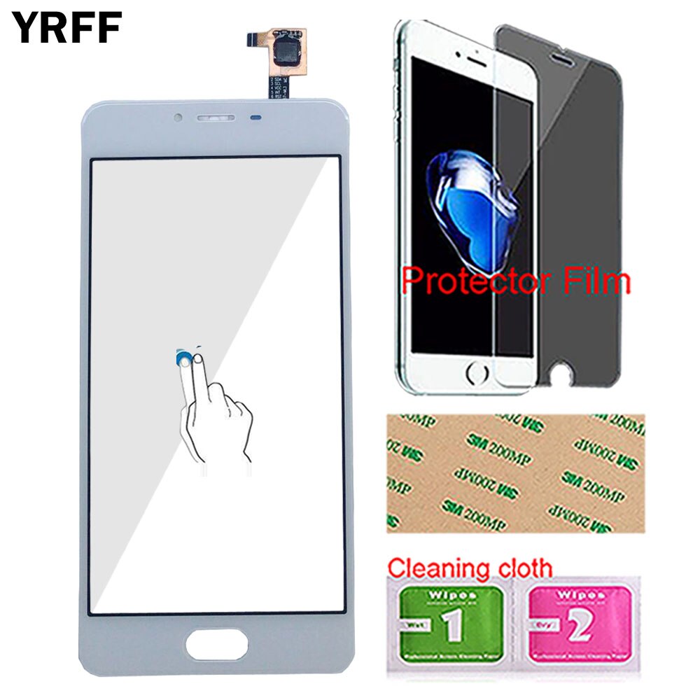 Teléfono DE PANTALLA TÁCTIL PARA EL Meizu M3S / Meilan 3S Touch Panel de cristal para pantalla M3s Sensor repuestos Digitizer herramientas Protector de película: White No Tools