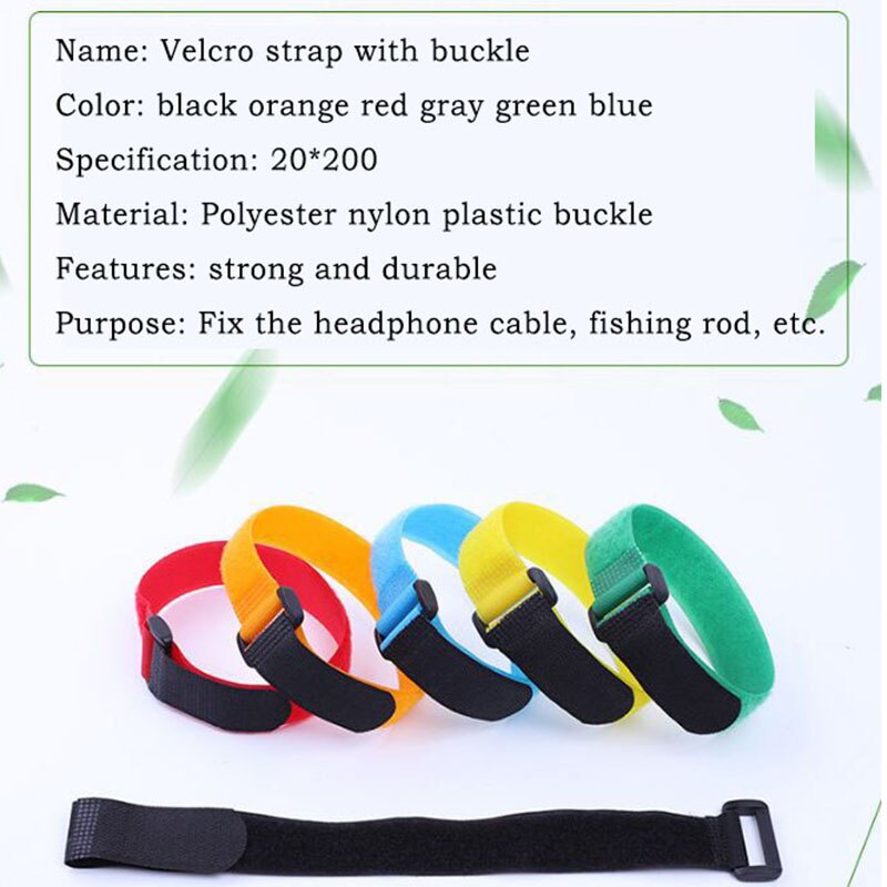 10pcs/set Reusable Fishing Rod Tie Holder Strap Suspenders Fastener Hook Loop Cable Cord Tie Belt Fishing Tackle Box Accessories