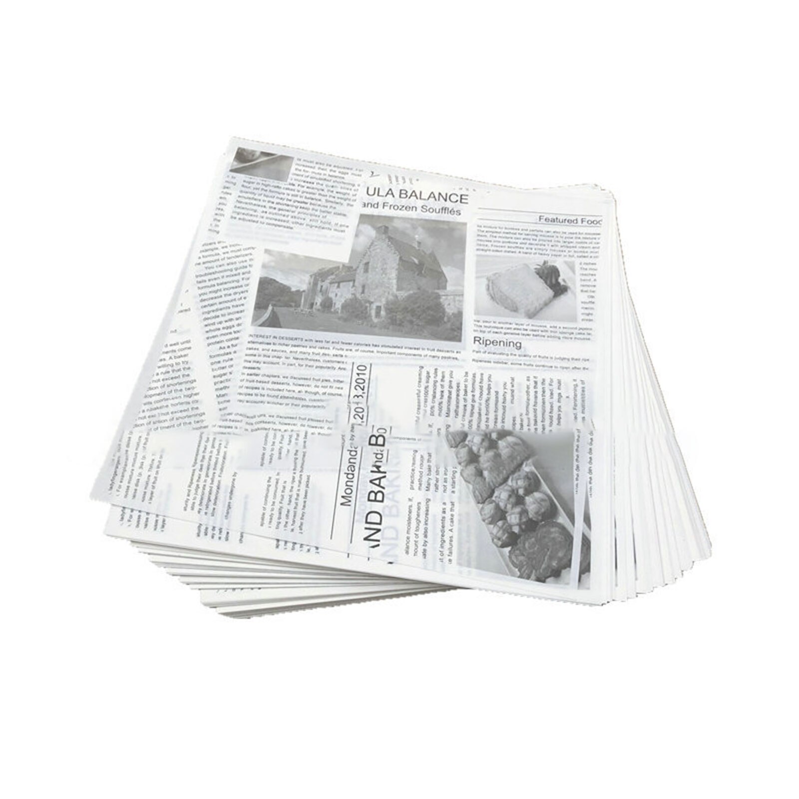 Feuilles de papier anti-graisse 200 pièces, cire de journal, tissu d&#39;emballage alimentaire pour doublure de panier alimentaire frit: Black white