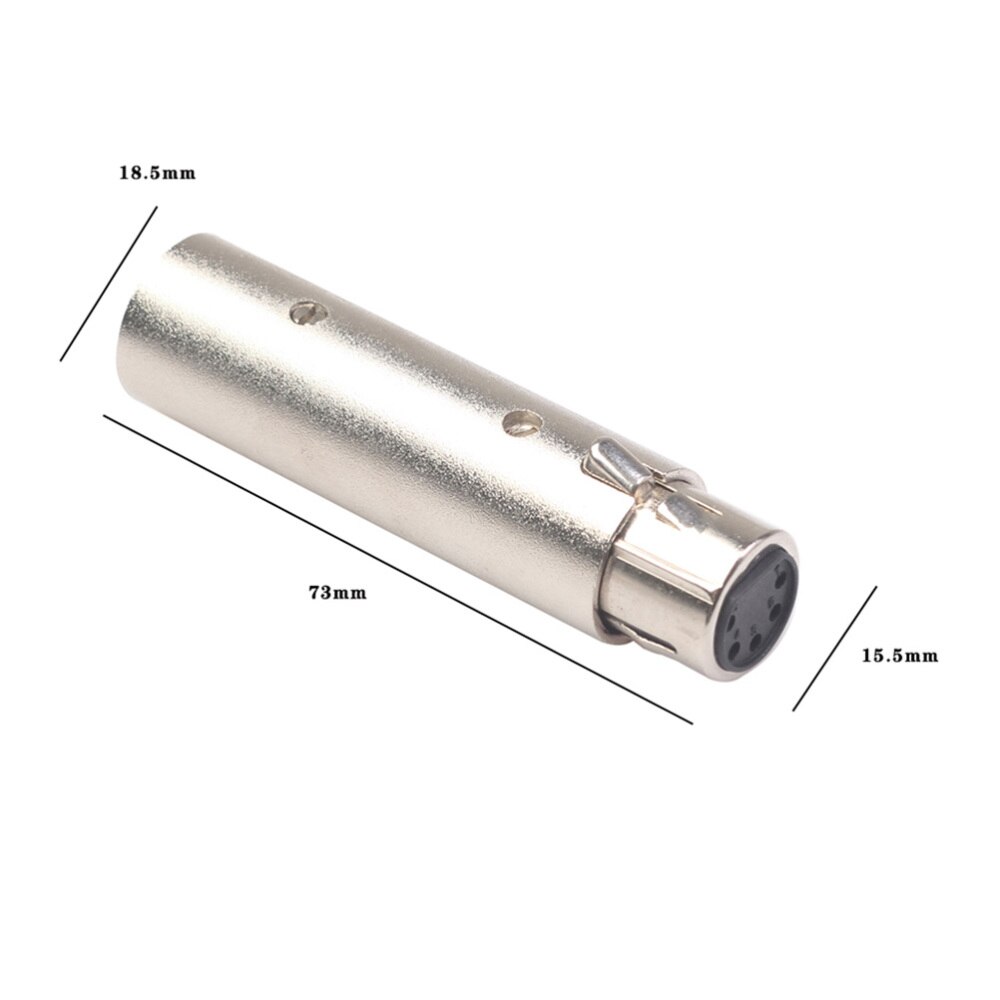 3 Pin XLR Male To 5 Pin XLR Female Adapter Jack Connector for Camera DMX Signal Light