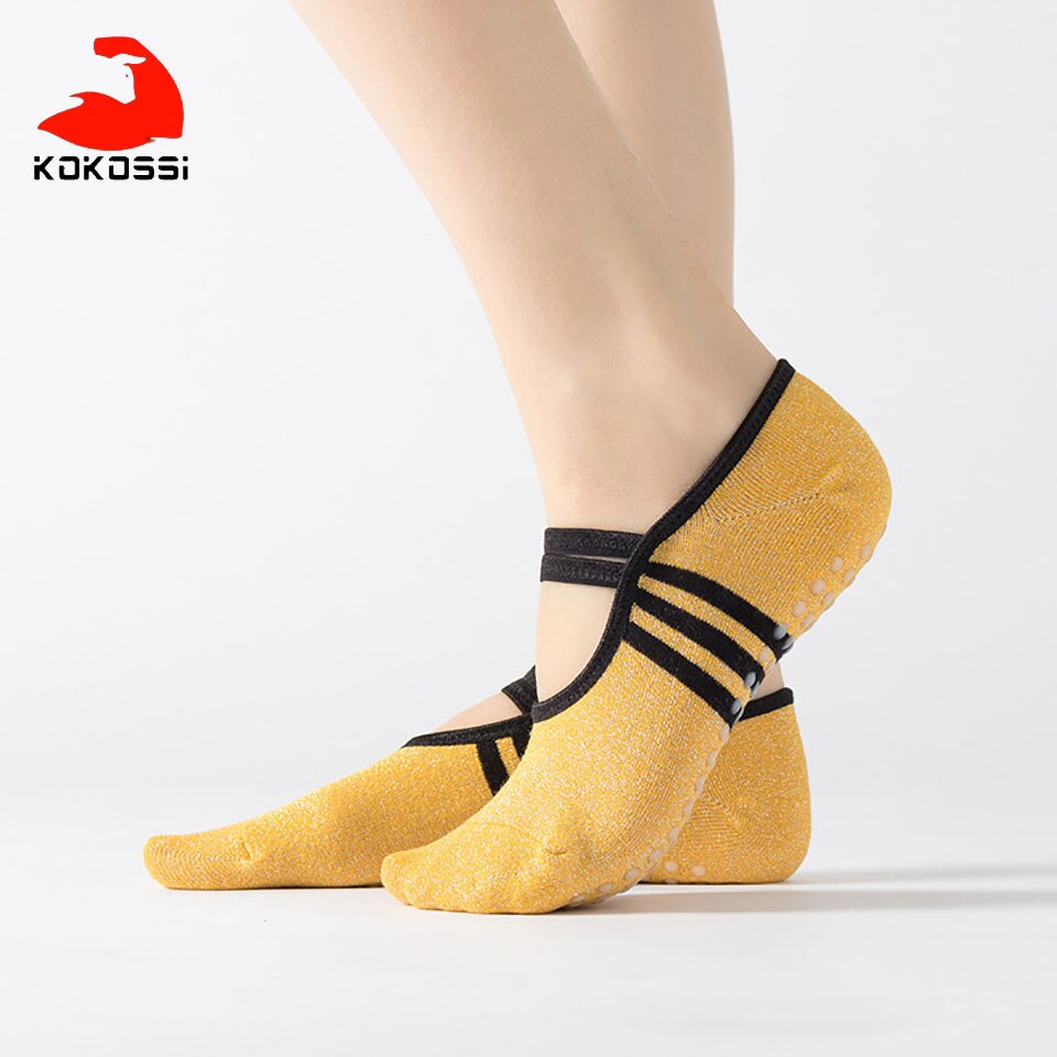 Kokostisse yoga-socken aus leuchtender seide mit schnürung, atmungsaktive baumwolle, hautfreundliche tanzsocken, rutschfest, pvc-frei, fusselfrei: 03