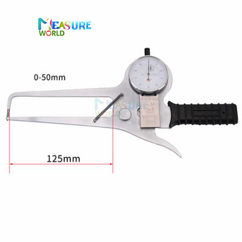 0-50mm Snap Gage Outside Diameter Dial Caliper Thickness Gauge Throat Depth 125mm Measurement Tool