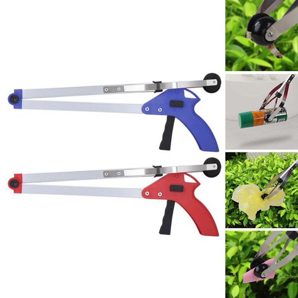 1PC Household Garbage Picker Folding Alloy Clip Trash Grabber for Garden Leaves Waste Pick Up