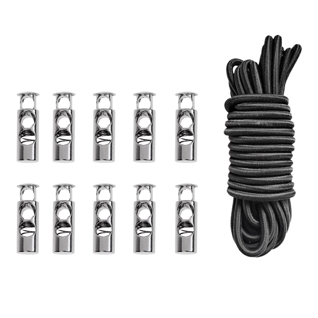 10x Paracord Cord Lock Klem 2 Gat Schakelt Spring Stop + Shock Touw