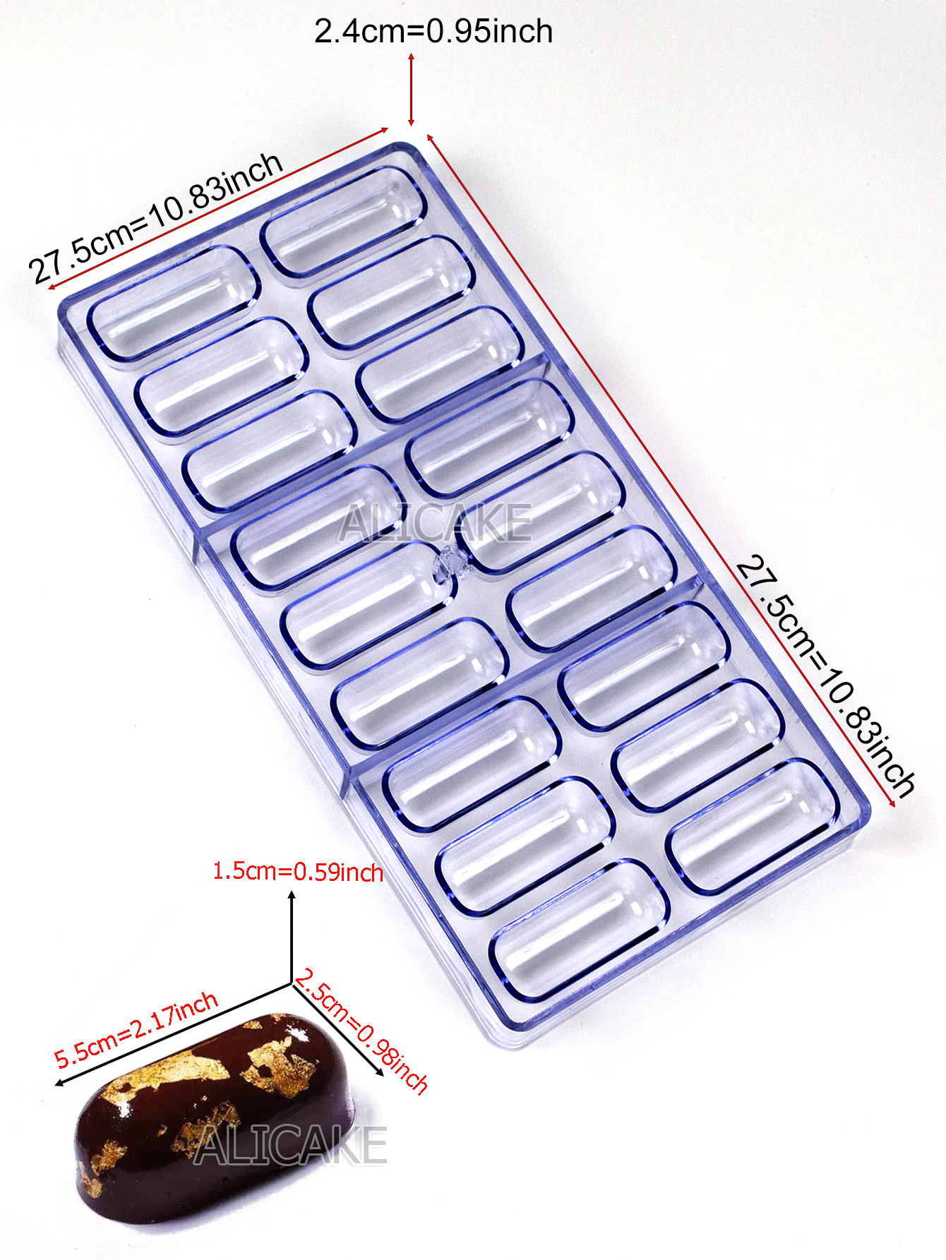 3D Polycarbonate Chocolate Molds Tray Forms For Baking Chocolate Bar Cake Thick Mould Pastry Tools for Bakery Mold: leaf