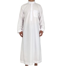 Arabe islamique vêtements hommes Pakistan Jubba Thobe musulman hommes vêtements Djellaba Qamis Homme arabie saoudite robe ropa hombre blanc