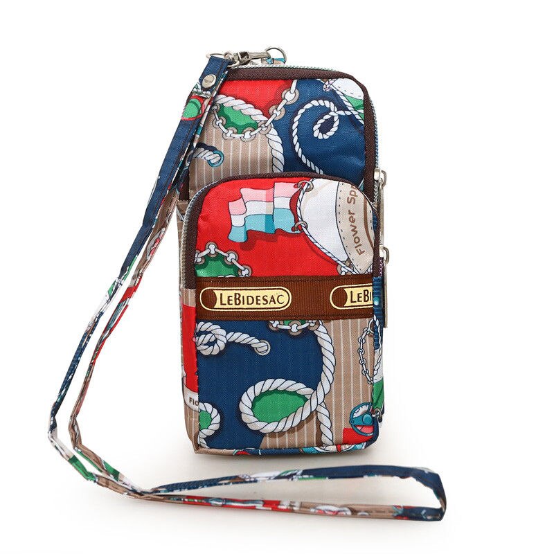 Dames nylon sport arm tas telefoon messenger polsbandje handtas portemonnee portemonnee bloem luipaard munt mobiele telefoonhoesje mobiele telefoonhoesje: 8