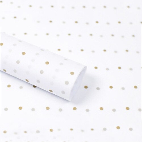 28Sheets/bag Tissue Paper Flower 50*70cm Packaging Home Decoration Festive &amp; Party Wedding DIY Packing Supplies: Gold Dot-White