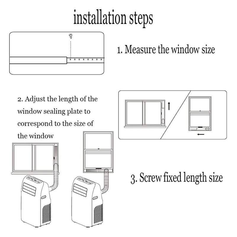 1.1M/43Inch Window Slide Kit Plate/Window Adapter for Portable Air Conditioner Kit