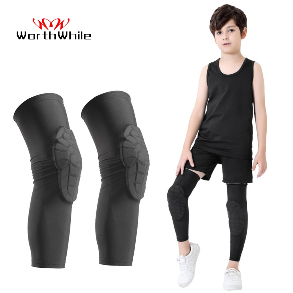 Vale la pena 1 par de rodilleras para niños codo compresión equipo Protector de rodilla rodilleras entrenamiento soporte baloncesto voleibol