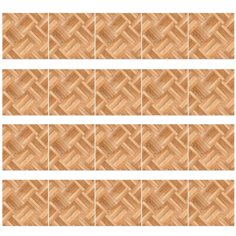 20pcs Imitation Wood Grain Tile Floor Wall Stickers DIY Self Adhesive Bathroom