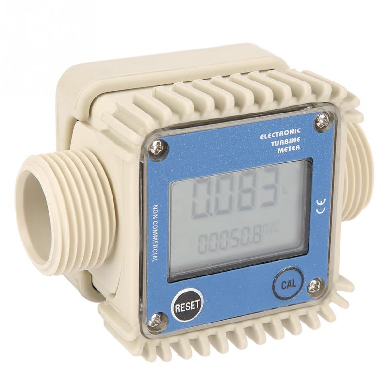 K24 LCD Digital Turbine Flow Sensor Meter 1in 10-90L/min Flowmeter For Methanol/Diesel/Fuel/Kerosene/Chemical Liquid/Urea/Water