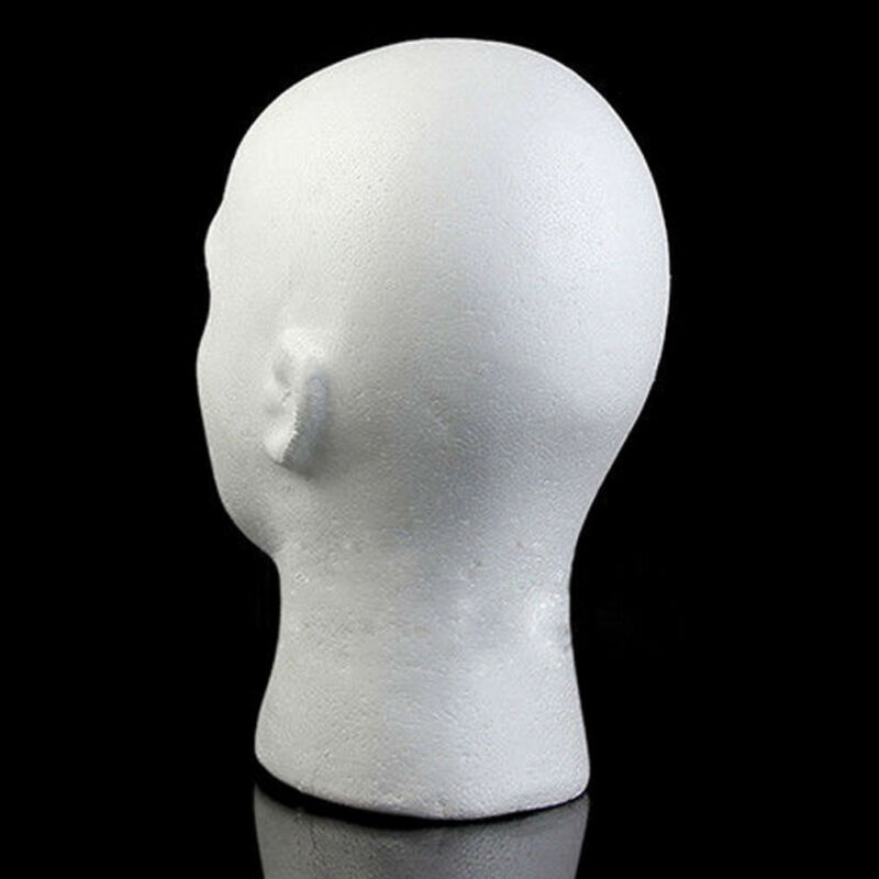 Brand Piepschuim Mannen Wit Piepschuim Schuim Haar Hoed Headset Mannequin hoofd model Pruik Pruik Stand Screen Plank Pruik Stands