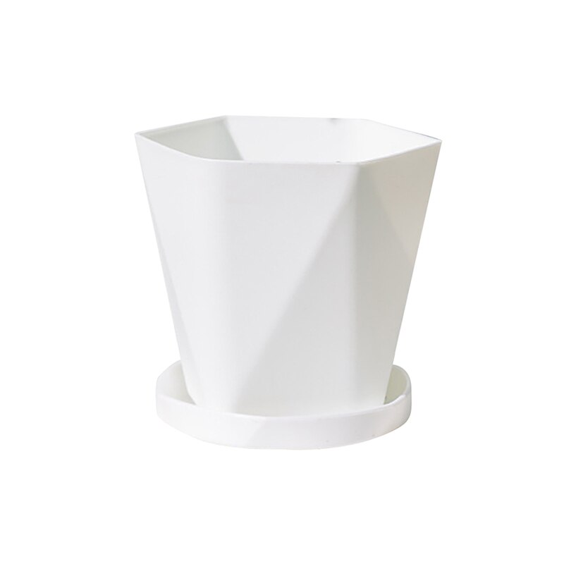 Thickened Flower Pots Home Garden Flower Pots Plastic Gallon Pots Living Room Balcony Green Basket Resin Planting Pots: White