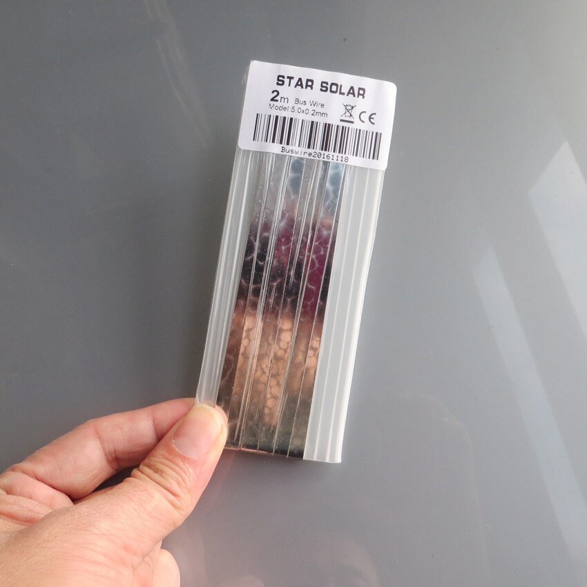 2 metros/lote 5,0x0,2mm barra de bus solar cable para PV cinta tabulación CABLE 10m tab wire