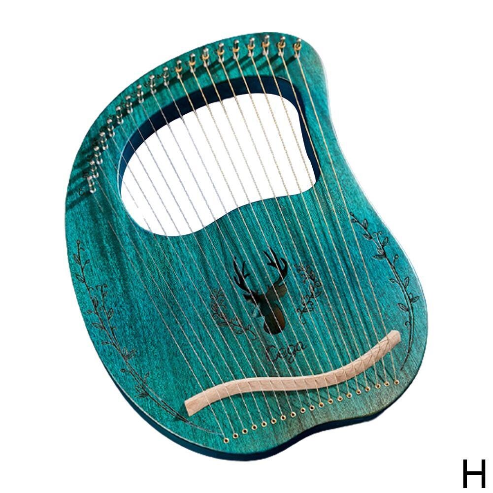 Lyre-Piano de madera de caoba, 19 cuerdas, arpa Musical con afinación y cuerdas de instrumentos, llave de 16 cuerdas de repuesto D9Q7: H