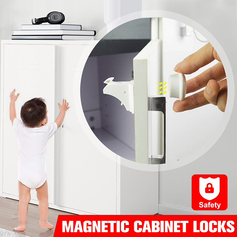 4/8/10/12 locks+1/2/3keys Magnetic Child Lock Baby Safety Cabinet Door Lock Kids Drawer Locker Security Cupboard Invisible Locks