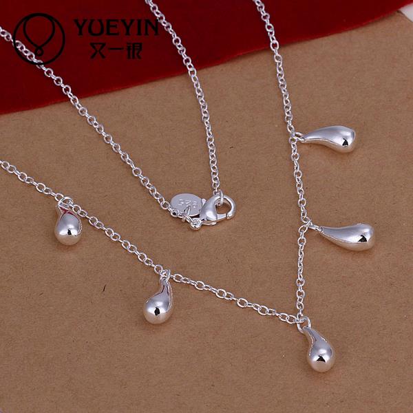 Ensemble de bijoux en argent plaqué pour femmes, bijoux de mariée, S220