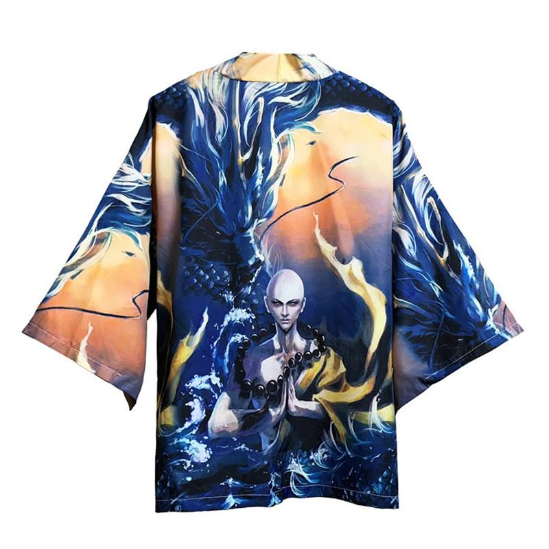 Japanse Yukata Stijl Kimono Kostuum Tops Mannen Vrouwen Jas Unisex Harajuku Samurai Japan Traditionele Haori Vest Kleding: Style 1 / Xl