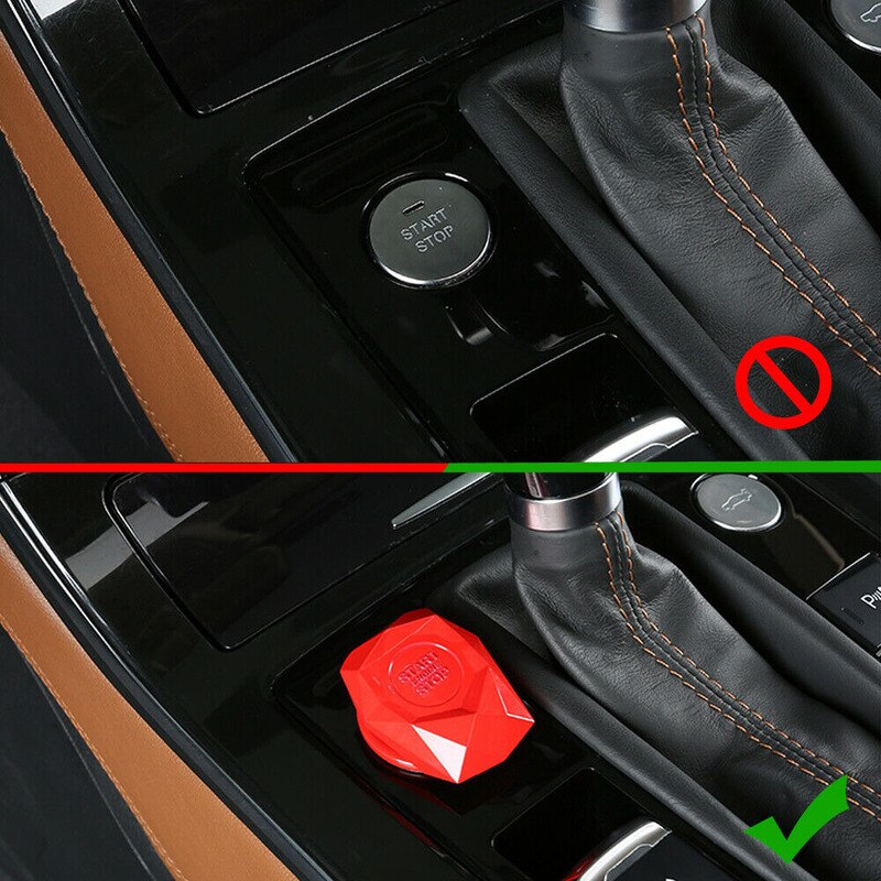 Carbon Fiber Car Engine Start Stop Push Button Switch Cover Trim Accessories