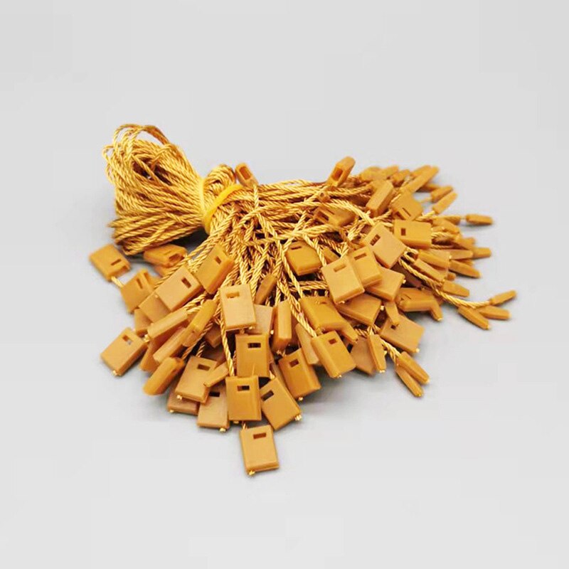 1000pcs Polyester Tag White Beige Black Hang Tag Rope Plastic String Snap Lock Pin Loop Tie Fasteners DIY Clothing Labels: B-7