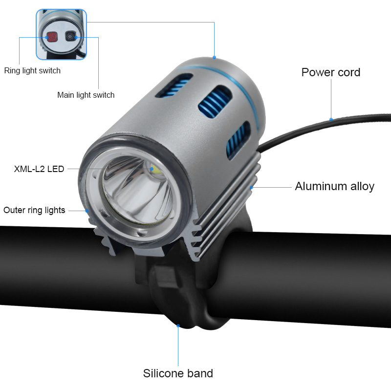 Fiets Verlichting Oplaadbare Zaklamp L2 Led Fiets Verlichting Spots Mtb Front Light 18650 Batterij Farol Para Fiets