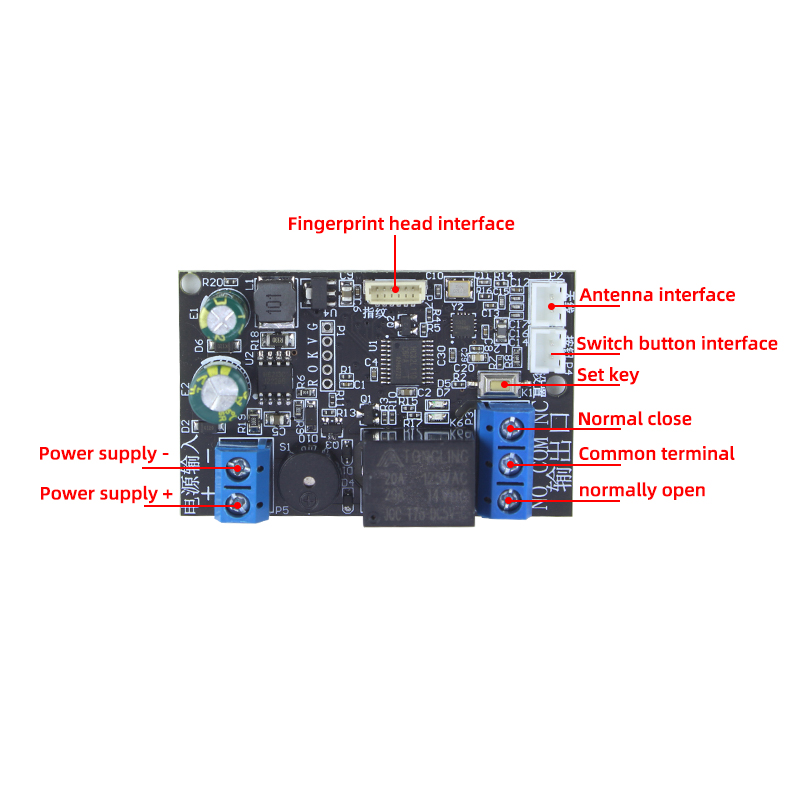 Support mobile NFC/IC card/fingerprint recognition/button switch/a variety of identification verification relay control modules