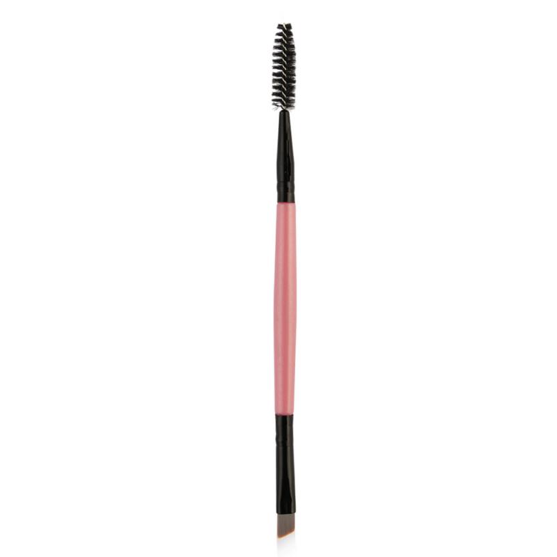 1Pc Enkele Professionele Dubbele Wimper Make-Up Borstel Thuisgebruik Draagbare Make-Up Tool: 06 Pink Black