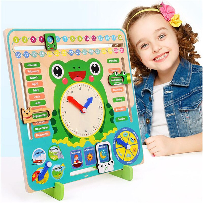 Børns fire årstider kognitive legetøj træ kalender uddannelsesvejr sæson legetøj ur tidligt læring legetøj  #3 n 19