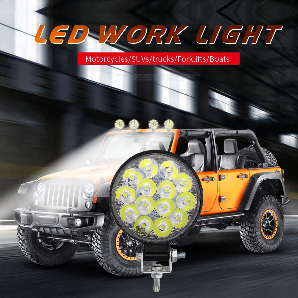 Truck Working lights Round Waterproof Off-road Replacement 14-LED Bulb
