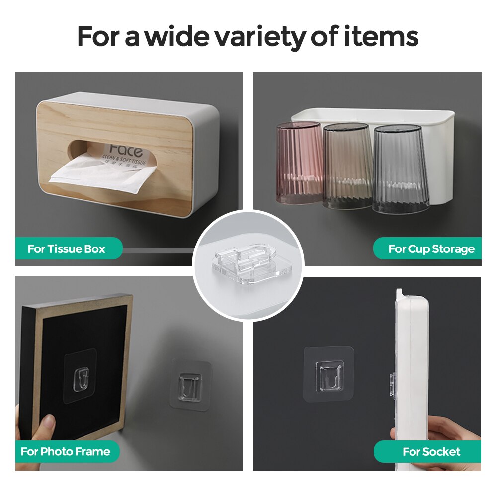 Ykz Dubbele Kleefband Muur Haken Hanger Sterke Bureau Kabel Organizer Transparante Haken Zuignap Sucker Opslag Management