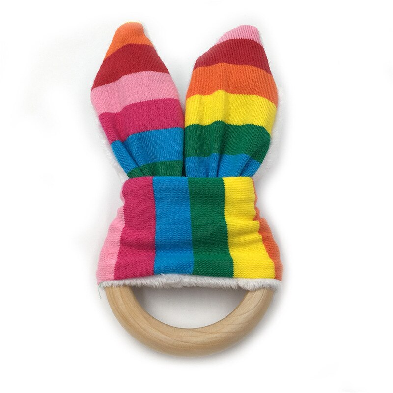 Baby Molars Bunny Oor Baby Houten Bijtring Peuter Bijtring Speelgoed Chewie Veiligheid Kids Tanden Pijnbestrijding Tool Douche