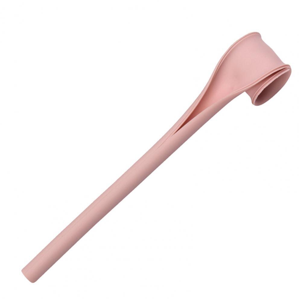Useful Straw Flexible Solid Color Stirring Straw One Click Open Drinking Straw for Restaurant Home Straw: Pink
