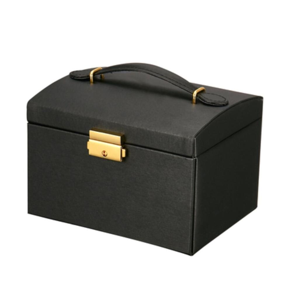 PU Schmuck Organizer box make-up Organizer Armbänder Ohrring & Ring sarg verpackung fall box Halskette container mädchen: Black