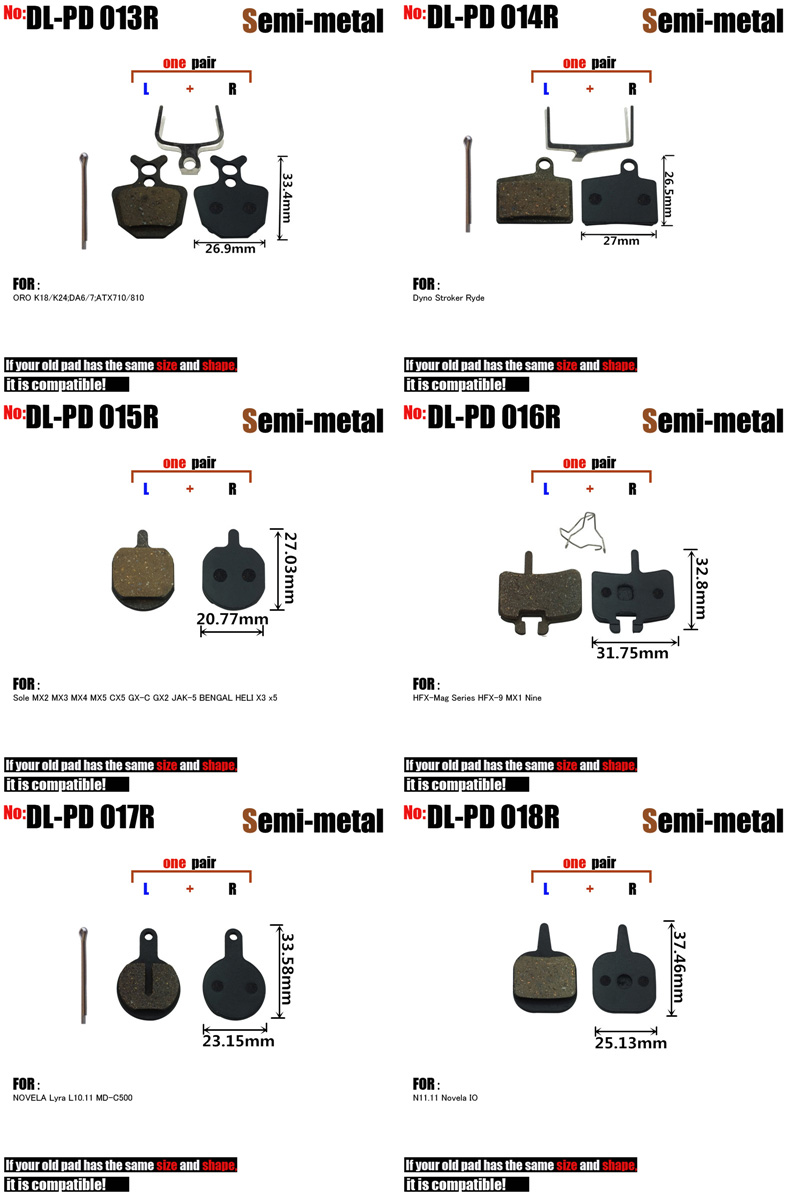 4 Paar Fiets Schijfremblokken Fiets Voor Shimano Xt/R Zoom 975 985 Zee MT5 315 Magura MT8 sram Avid BB5 Elixir DB1S Semi-Metallic